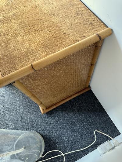  Vivai del Sud Bamboo Rattan Brass Chest of Drawers by Vivai Del Sud Italy 1970s