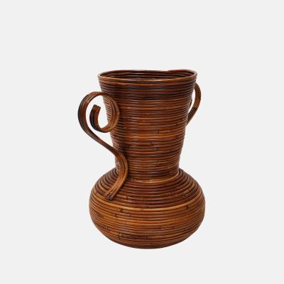 Vivai del Sud Bamboo and Rattan Vase by Vivai del Sud