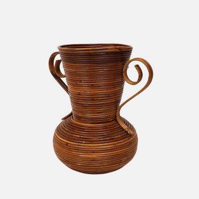 Vivai del Sud Bamboo and Rattan Vase by Vivai del Sud