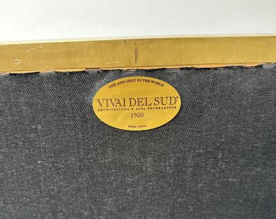  Vivai del Sud Brass and Bamboo Wall Mirror by Vivai Del Sud Italy 1970s