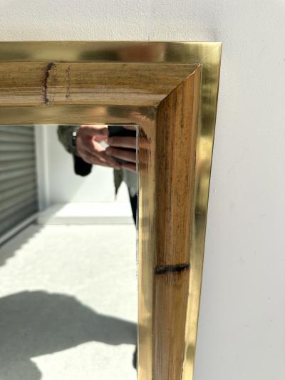  Vivai del Sud Brass and Bamboo Wall Mirror by Vivai Del Sud Italy 1970s