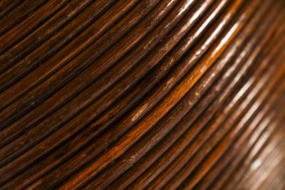 Vivai del Sud Dark Rattan Pod Chair In The Style Of Vivai del Sud Italy 1970s