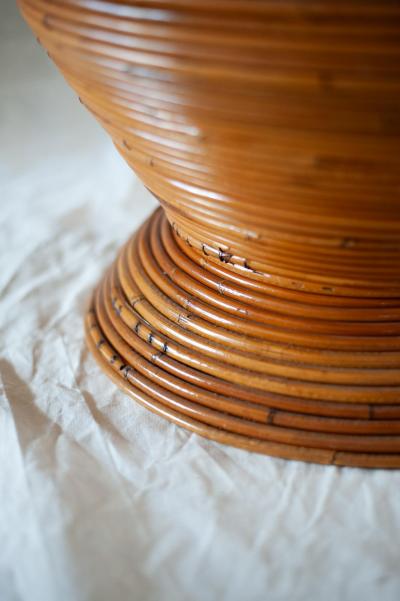  Vivai del Sud Decorative Rattan Basket By Vivai Del Sud Italy 1960s