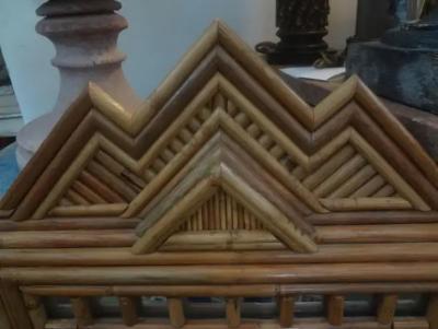  Vivai del Sud Italian Bamboo Mirror By Maurizio Mariani For Vivai del Sud