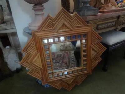  Vivai del Sud Italian Bamboo Mirror By Maurizio Mariani For Vivai del Sud