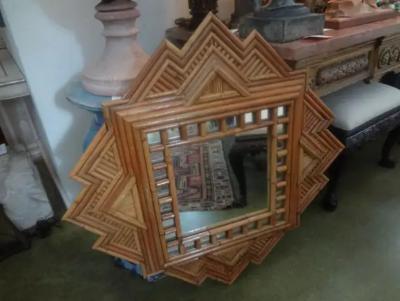  Vivai del Sud Italian Bamboo Mirror By Maurizio Mariani For Vivai del Sud