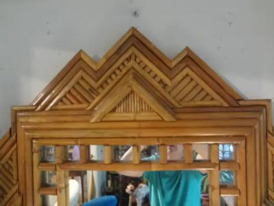  Vivai del Sud Italian Bamboo Mirror By Maurizio Mariani For Vivai del Sud