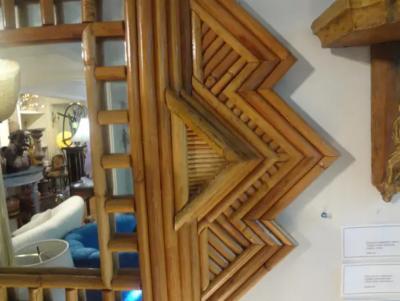  Vivai del Sud Italian Bamboo Mirror By Maurizio Mariani For Vivai del Sud