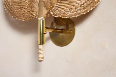  Vivai del Sud Italian Rattan Fan Sconces by Vivai del Sud