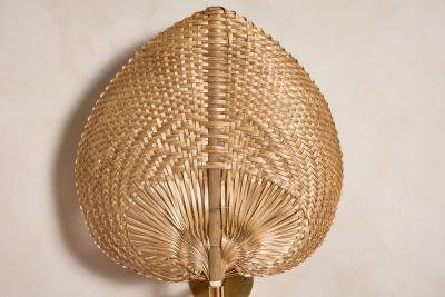  Vivai del Sud Italian Rattan Fan Sconces by Vivai del Sud