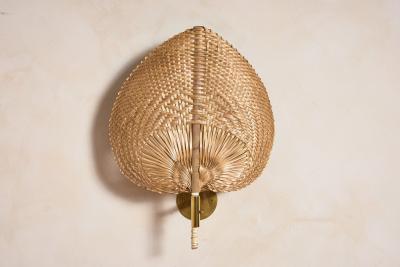  Vivai del Sud Italian Rattan Fan Sconces by Vivai del Sud