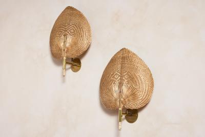  Vivai del Sud Italian Rattan Fan Sconces by Vivai del Sud