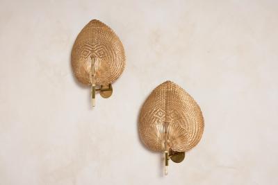  Vivai del Sud Italian Rattan Fan Sconces by Vivai del Sud