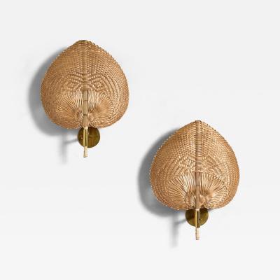  Vivai del Sud Italian Rattan Fan Sconces by Vivai del Sud