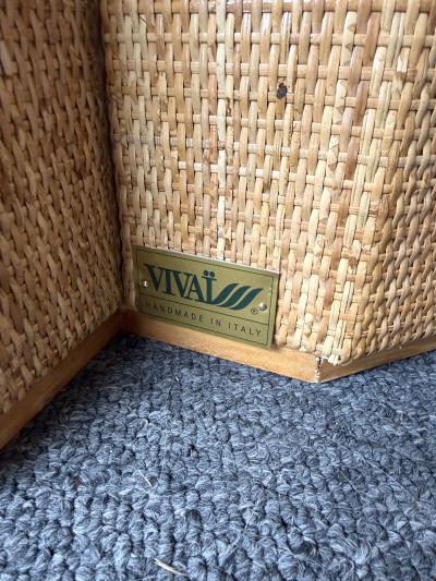  Vivai del Sud Modular Rattan Tables Stella e Croce by Vivai Del Sud Italy 1970s
