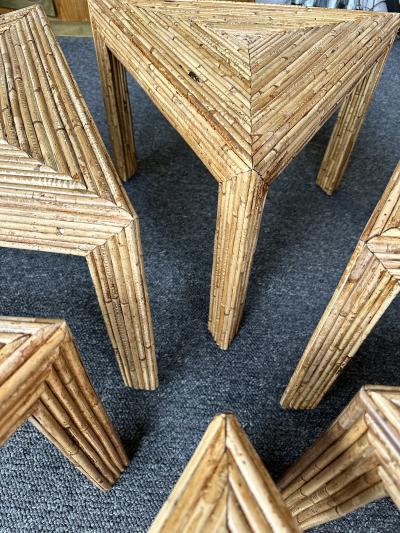  Vivai del Sud Modular Rattan Tables by Vivai Del Sud Italy 1970s