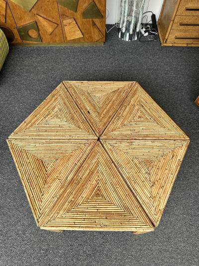  Vivai del Sud Modular Rattan Tables by Vivai Del Sud Italy 1970s
