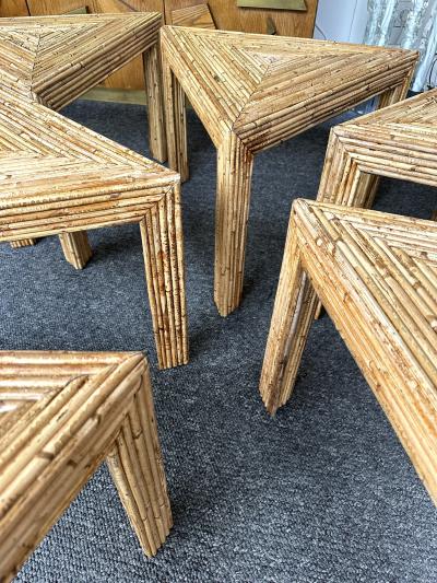  Vivai del Sud Modular Rattan Tables by Vivai Del Sud Italy 1970s