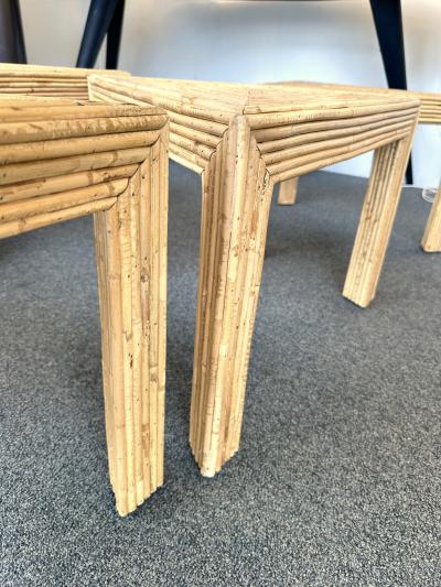  Vivai del Sud Modular Rattan Tables by Vivai Del Sud Italy 1970s