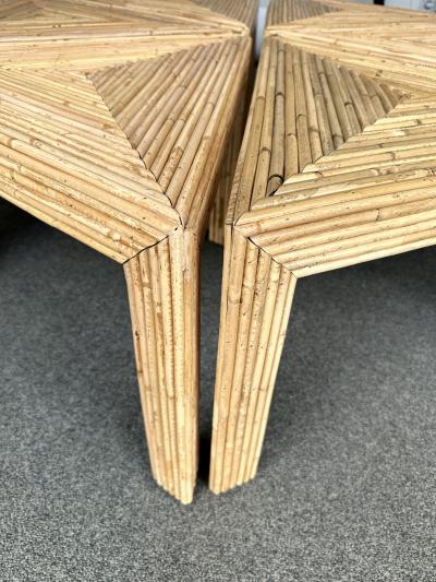  Vivai del Sud Modular Rattan Tables by Vivai Del Sud Italy 1970s