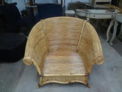  Vivai del Sud Pair Of Italian Vivai Del Sud Pencil Reed Lounge Chairs