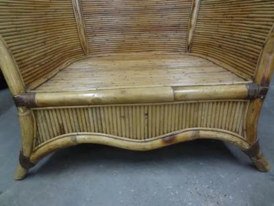  Vivai del Sud Pair Of Italian Vivai Del Sud Pencil Reed Lounge Chairs