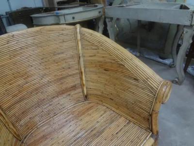  Vivai del Sud Pair Of Italian Vivai Del Sud Pencil Reed Lounge Chairs