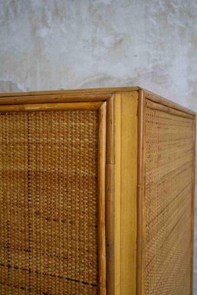  Vivai del Sud Pair of Bamboo Cabinets by Vivai del Sud 1970s