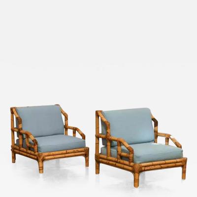  Vivai del Sud Pair of Vivai Del Sud Armchairs In Rattan Italy 1970