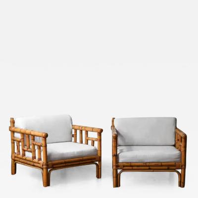  Vivai del Sud Pair of Vivai Del Sud rush armchairs complete with cushions Italy 1970