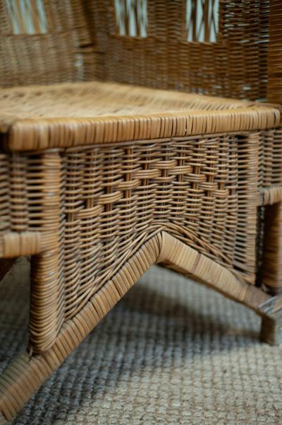  Vivai del Sud Pair of Wicker Armchairs Ascona Model By Vivai del Sud 1970s
