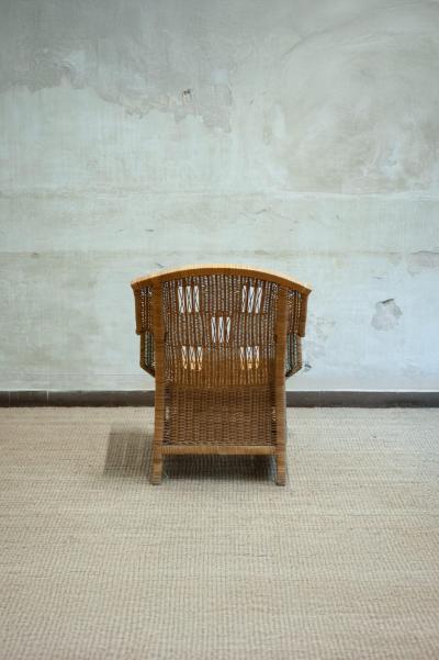  Vivai del Sud Pair of Wicker Armchairs Ascona Model By Vivai del Sud 1970s