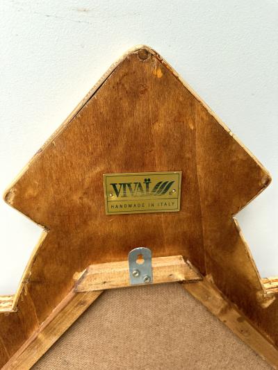  Vivai del Sud Rattan Pyramid Mirror by Vivai Del Sud Italy 1970s