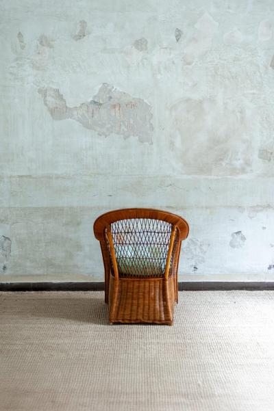  Vivai del Sud Set of Four Bamboo Armchairs 1970s