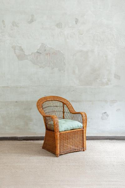  Vivai del Sud Set of Four Bamboo Armchairs 1970s