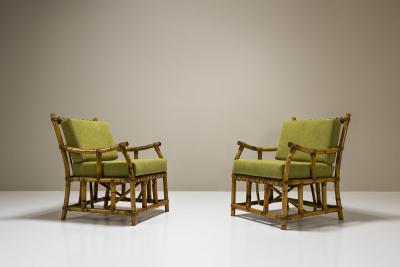  Vivai del Sud Set of Two Bamboo Armchairs in the Style of Vivai del Sud Italy 1970s