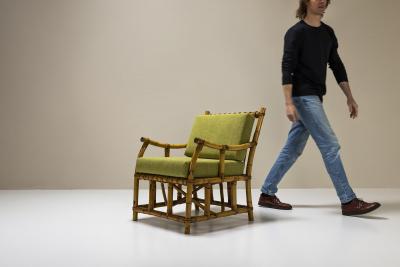  Vivai del Sud Set of Two Bamboo Armchairs in the Style of Vivai del Sud Italy 1970s
