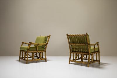  Vivai del Sud Set of Two Bamboo Armchairs in the Style of Vivai del Sud Italy 1970s