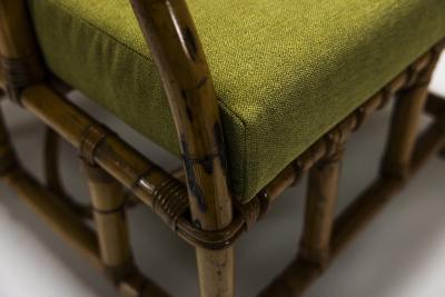  Vivai del Sud Set of Two Bamboo Armchairs in the Style of Vivai del Sud Italy 1970s