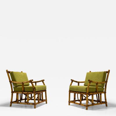  Vivai del Sud Set of Two Bamboo Armchairs in the Style of Vivai del Sud Italy 1970s