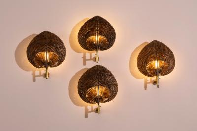  Vivai del Sud Vivai del Sud Leaf Shaped Wall Sconces Set of Four Italy 1970s