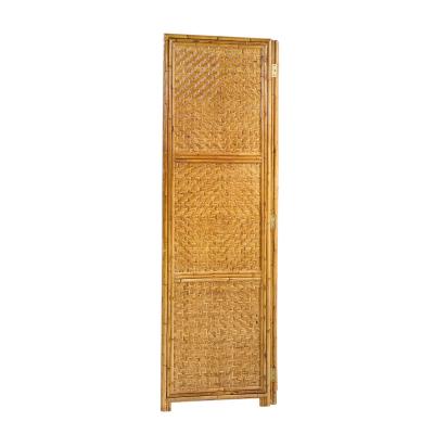Vivai del Sud Vivai del Sud Mid Century Italian Bamboo Rattan Palm Tree Folding Screen Mirror