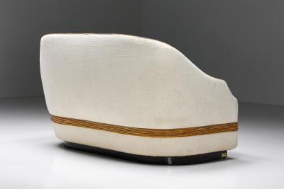  Vivai del Sud Vivai del Sud Sofa in Silk and Rattan 1970s