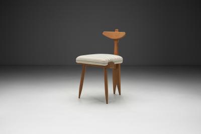  Votre Maison Guillerme et Chambron Oak Tripod Stool for Votre Maison France ca 1950s
