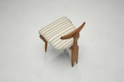  Votre Maison Guillerme et Chambron Oak Tripod Stool for Votre Maison France ca 1950s