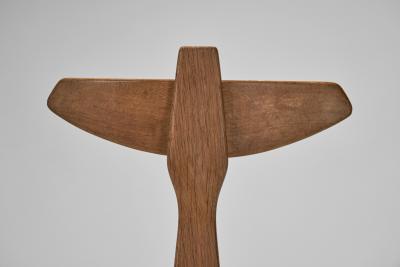  Votre Maison Guillerme et Chambron Oak Tripod Stool for Votre Maison France ca 1950s