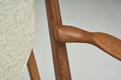  Votre Maison Guillerme et Chambron Two Seater Oak Sofa for Votre Maison France 1960s