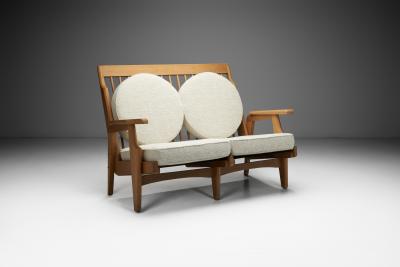  Votre Maison Maria Two Seater Sofa by Guillerme et Chambron for Votre Maison France 1960s