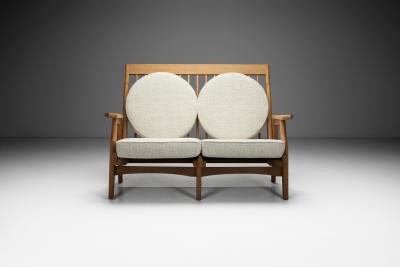  Votre Maison Maria Two Seater Sofa by Guillerme et Chambron for Votre Maison France 1960s