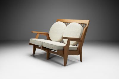  Votre Maison Maria Two Seater Sofa by Guillerme et Chambron for Votre Maison France 1960s